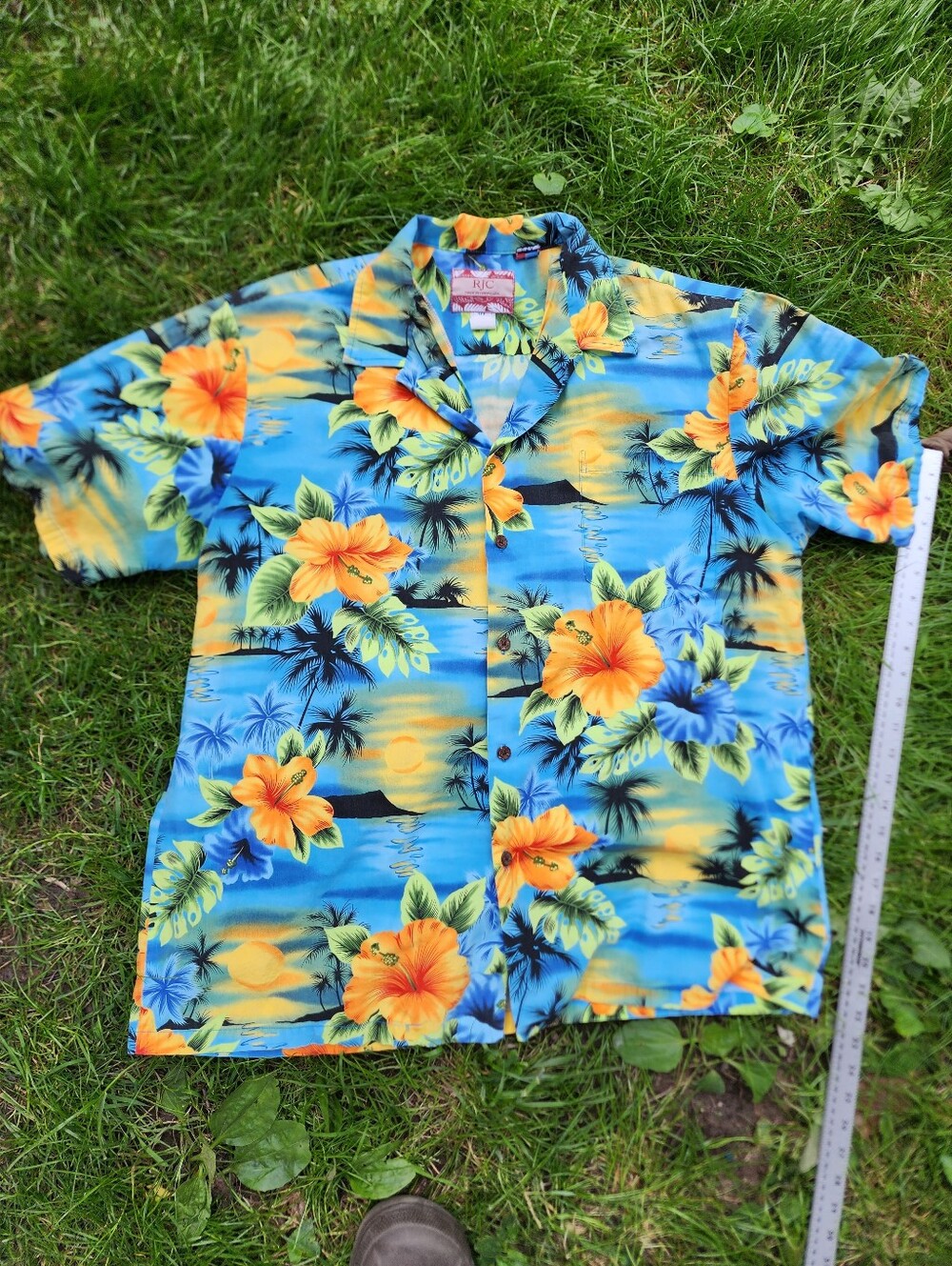 Pacific Legend Men's Brilliant Hawaiian Island Sunset Shirt Xl